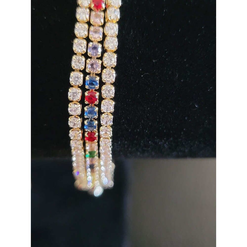 14k gold filled triple threat tennis bracelet